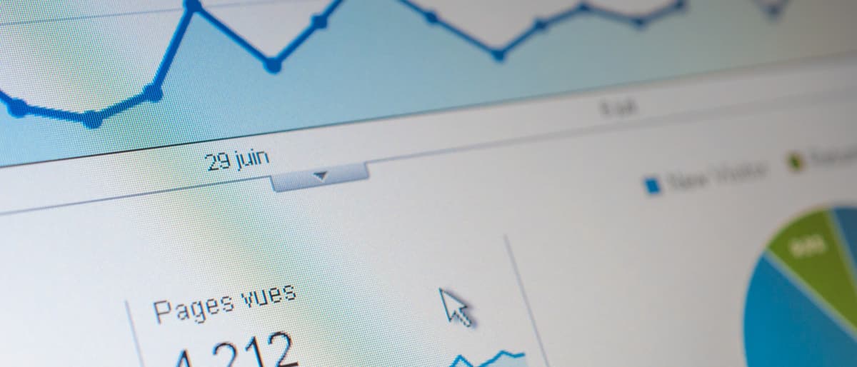 Search traffic graph climbing across an analytics screen